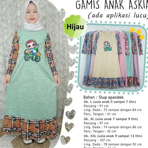 Gogofashion 546 Gamis Anak Askia Tempelan Lucu