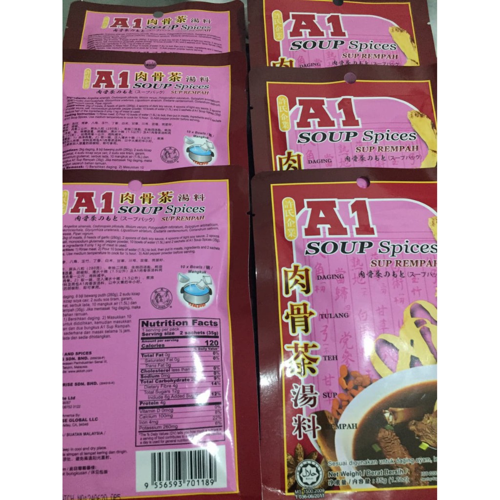 

Bumbu Bakut Teh A1/ A1 Soup Spices / Bakut Teh / Sup Rempah / Bak Kut Teh