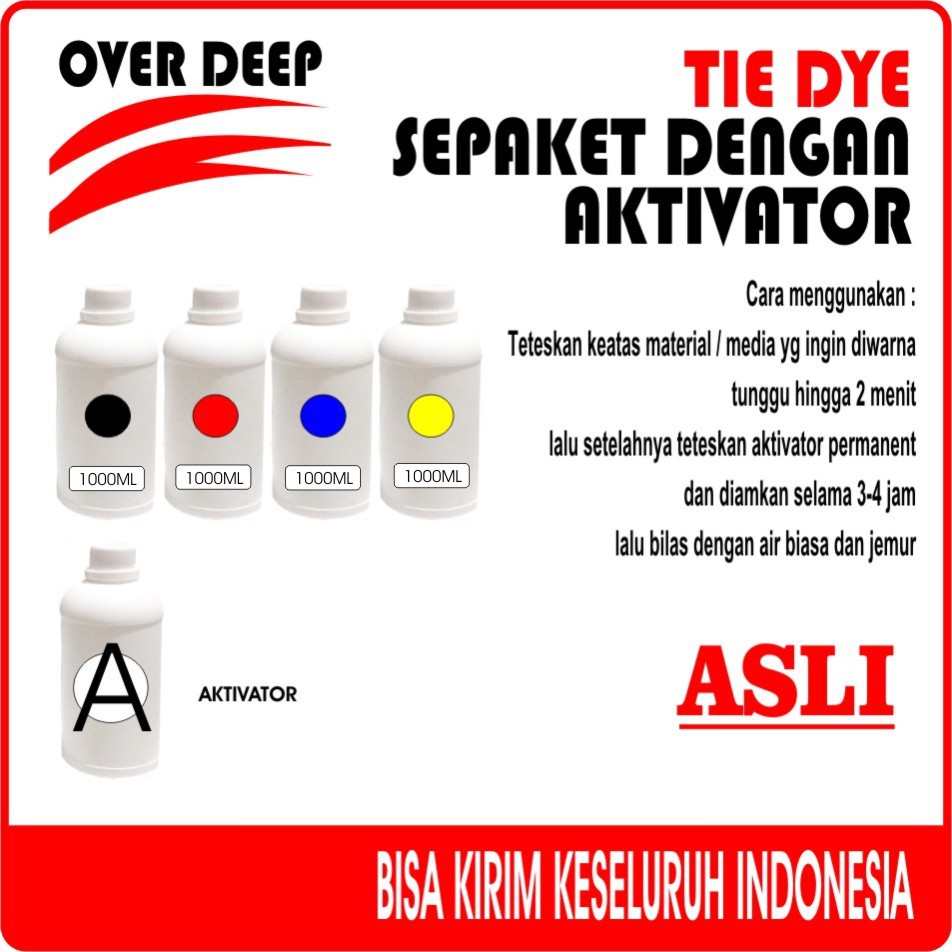 Jual PEWARNA BAJU / KAIN TIE DYE SEPAKET LENGKAP DENGAN AKTIVATOR