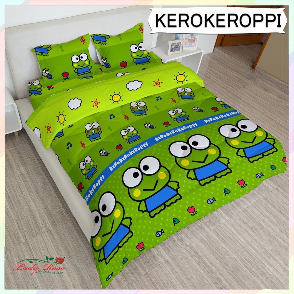 Ww Bed Cover Lady Rose 160 Kerokeroppi 160x200 Queen Size No 2 Ladyrose Keropi Keroppi Kero Shopee Indonesia