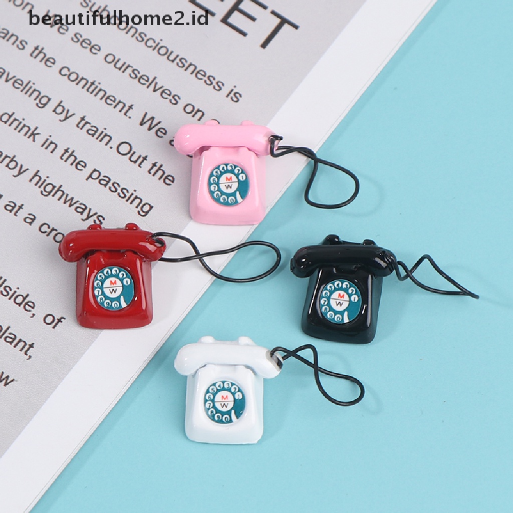 (beautifulhome2.id) Miniatur Telepon Retro Untuk Dekorasi Rumah Boneka