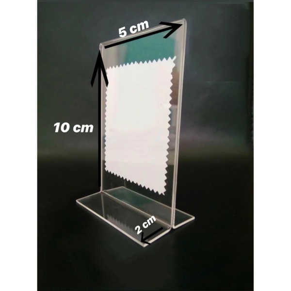 

Acrylic 2mm Yang Dapat Disisipi Kertas / Brosur Berukuran 5x10 Dengan Model Potrait Ready Varian Bentuk T