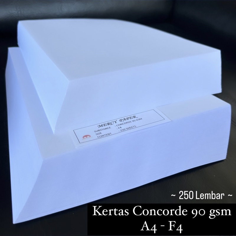 

250 Lembar - Kertas Concorde 90 Gram Putih F4 & A4 - Concord Paper Rapot Report