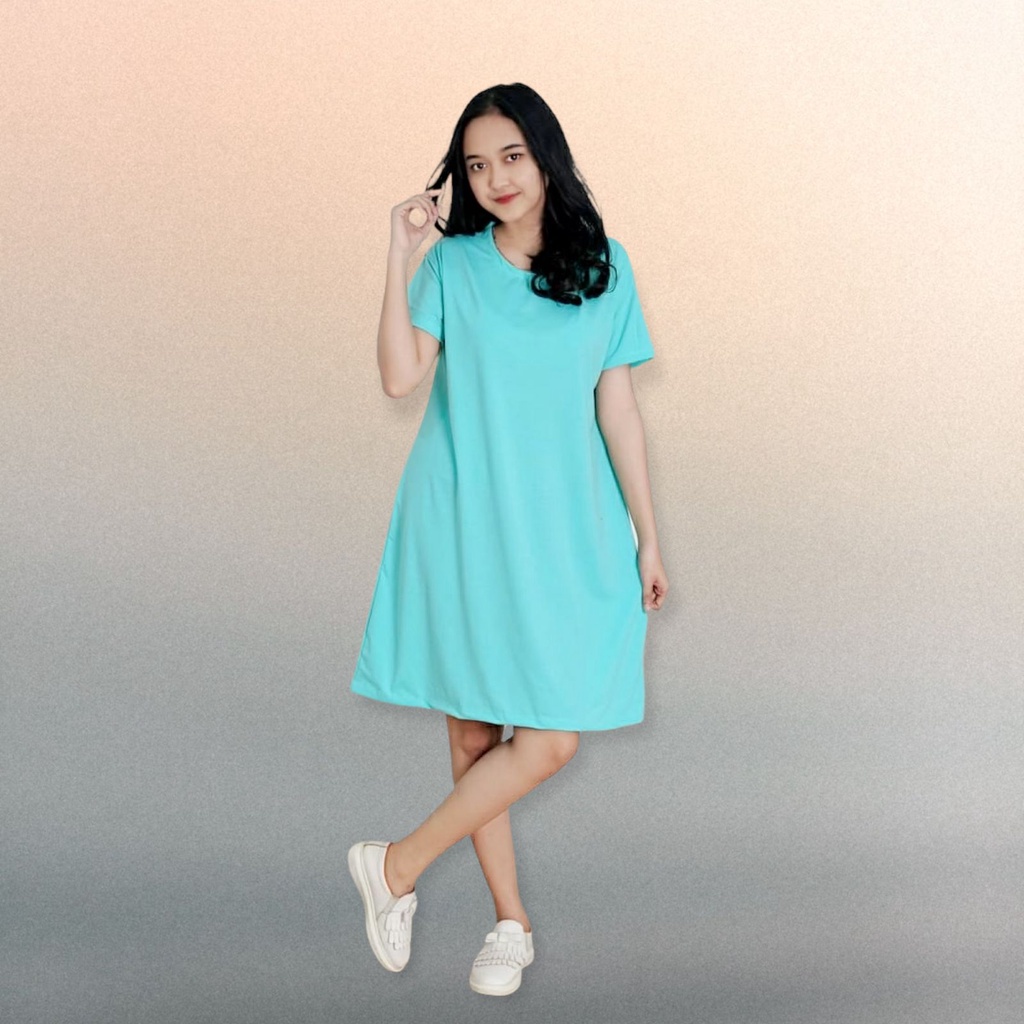 BEFAST - ZFS OOTD Wanita Dress RYKA / MILEY SPANDEK DRESS / Dress Casual Wanita / Dress Lengan Pendek Polos / Dress Santai / Keluaran Terbaru / Fashion Wanita Dress Modis