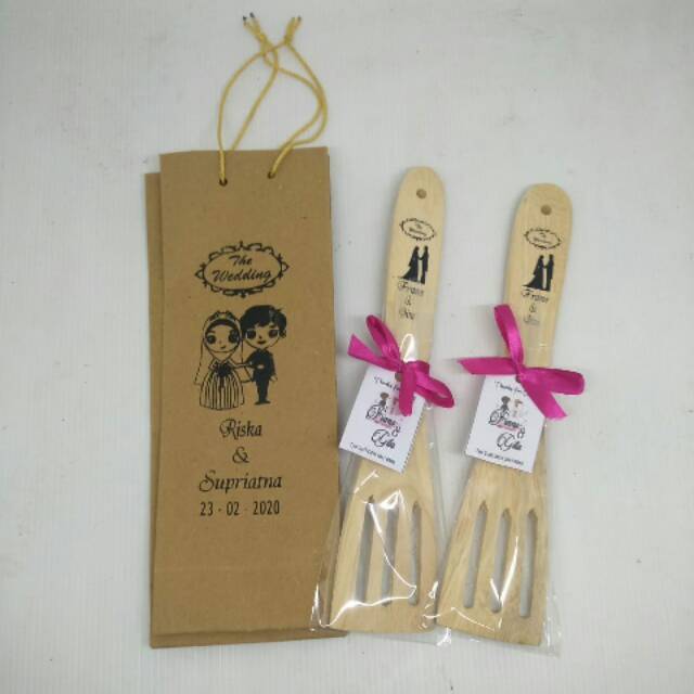 

Souvenir spatula | sodet kemas paperbag sablon pernikahan