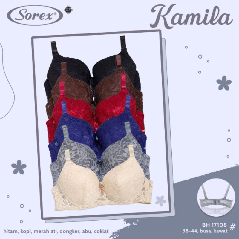 gof SOREX 17108 Bra Busa Kawat Kait 3 Busa Tipis Cup Besar Brukat