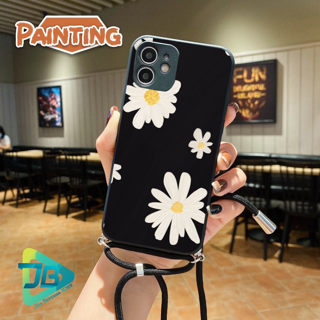 SOFTCASE SILIKON SLINGCASE TALI LANYARD STRAP PHONE MACARON PELINDUNG KAMERA PAINTING OPPO VIVO SAMSUNG XIAOMI REALME IPHONE ALL TYPE JB5380