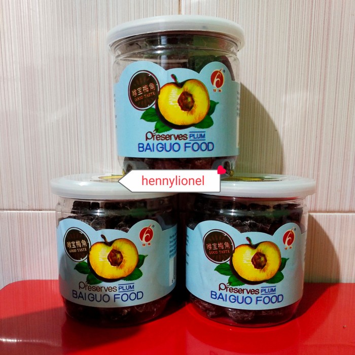 

preserves plum baiguo food manisan buah plum rasa madu - BARU