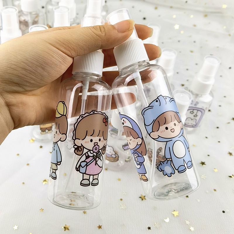 We Flower 50ml 100ml Cartoon Boys Girls Travel Spray Bottle for Cosmetic Shampoo Perfume Container