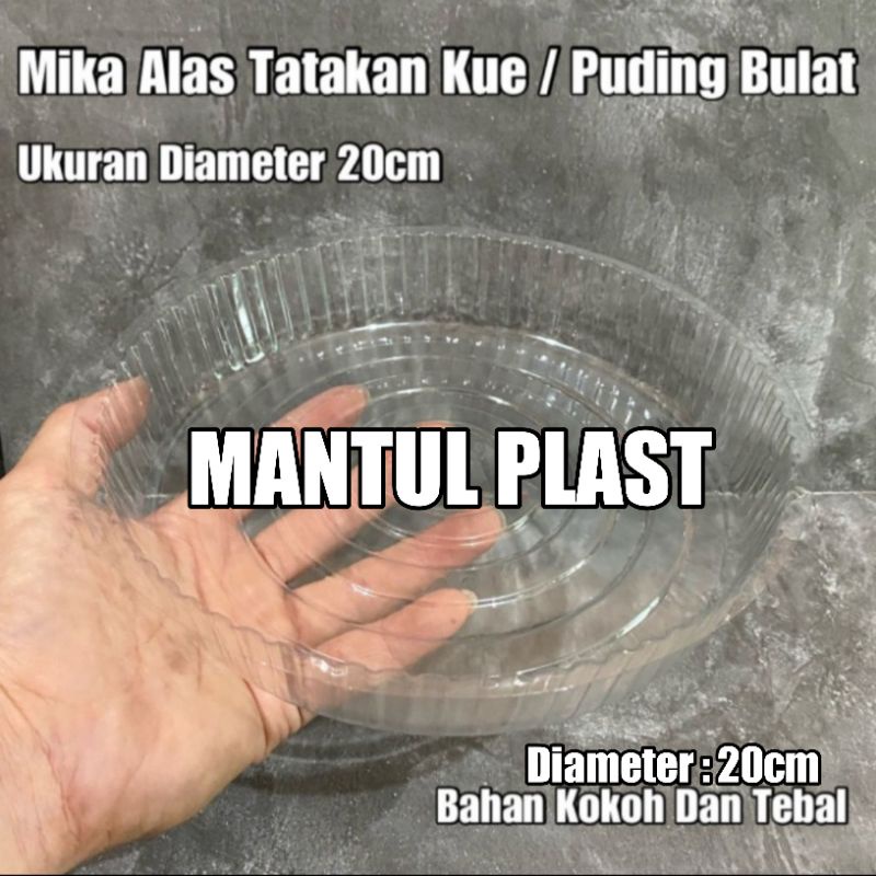 isi 10pcs Mika Tatakan Puding Tray Tatakan Kue Tatakan Bolu Bulat Diameter 20cm - Mika Alas D-20