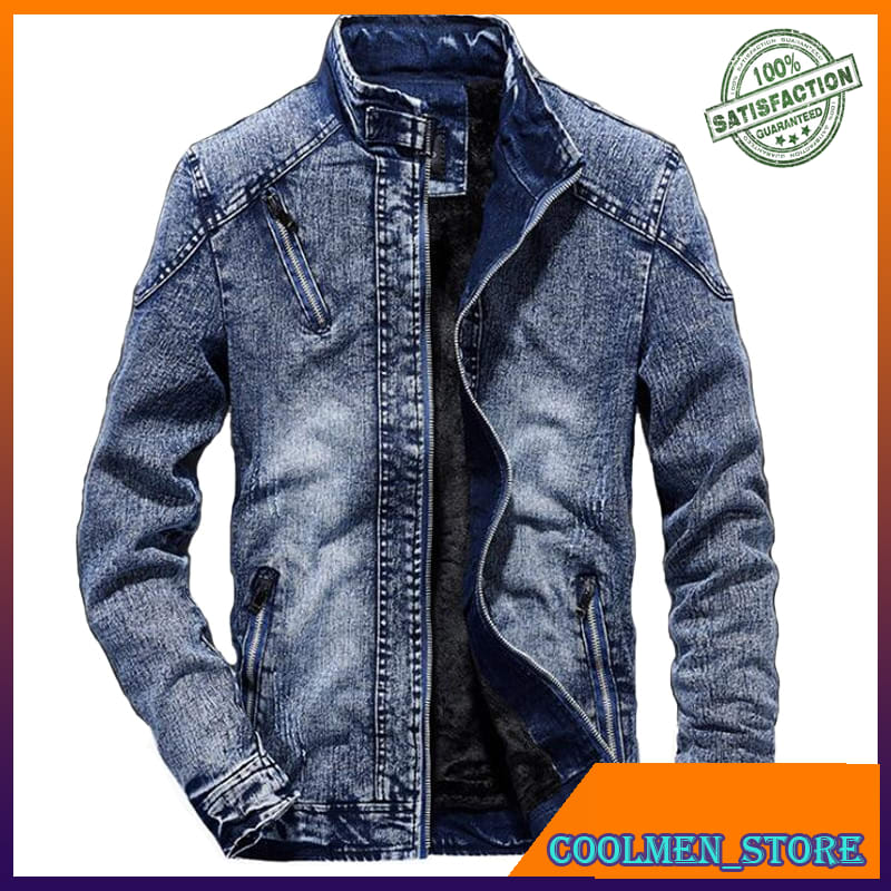 Jaket Parka Pria Original Import Jeans Jacket Men Casual Vintage Denim Jackets Mens Windbreaker