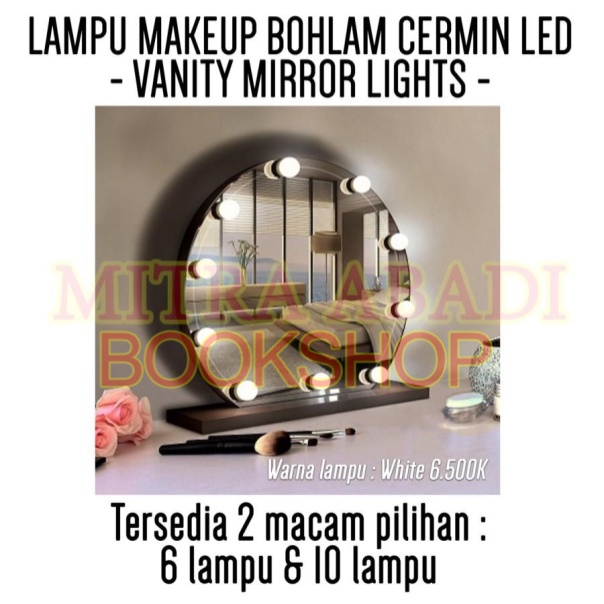 Lampu LED Hollywood / Vanity Mirror Kaca Rias MAKE UP Light String LED