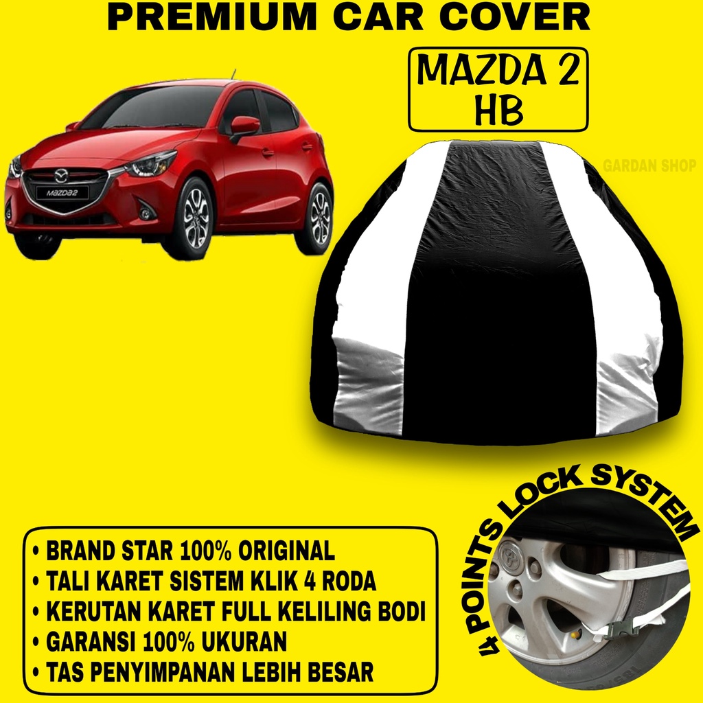 Body Cover MAZDA 2 HB Sarung Strip SILVER Penutup Pelindung Bodi Mobil Mazda 2 Hb PREMIUM Cover