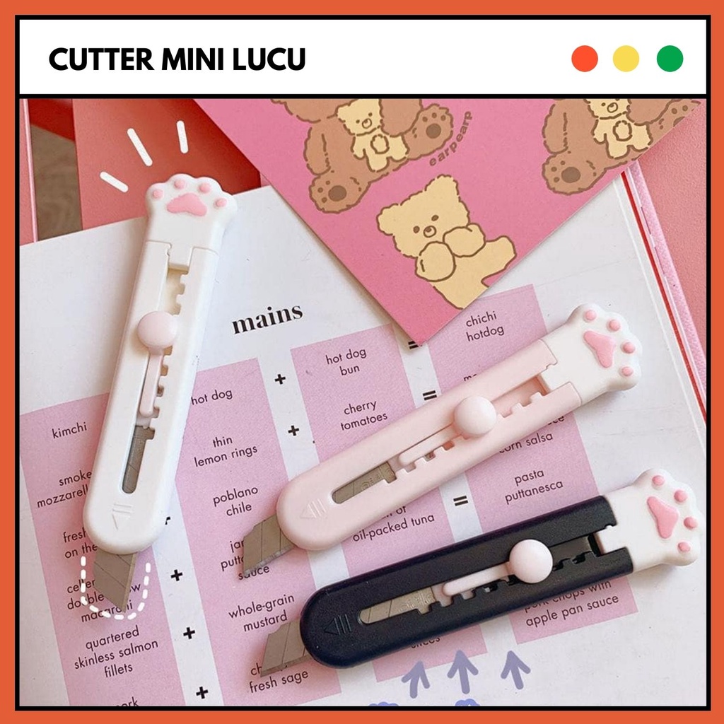 

Cutter/Silet/Pisau Mini Kecil | Aesthetic Cute Lucu Alat Pemotong Kertas Telapak Kaki Kucing Simple Tajam untuk Sekolah/Kantor Portable