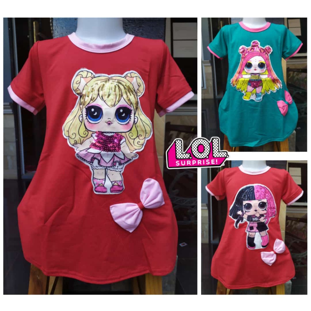 Baju Anak Perempuan Pita Atasan Balita Usia 3-4 Tahun Premium Ada lampu LED