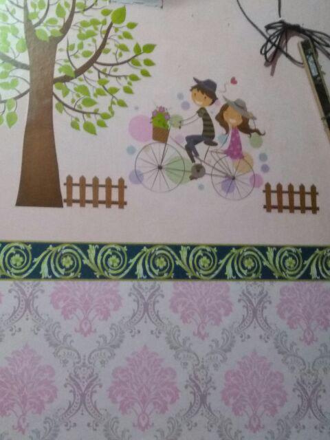 Roll Wallborder Sticker Border Dinding List Tembok Wallpaper Stiker  Motif Bunga Anak Shabby