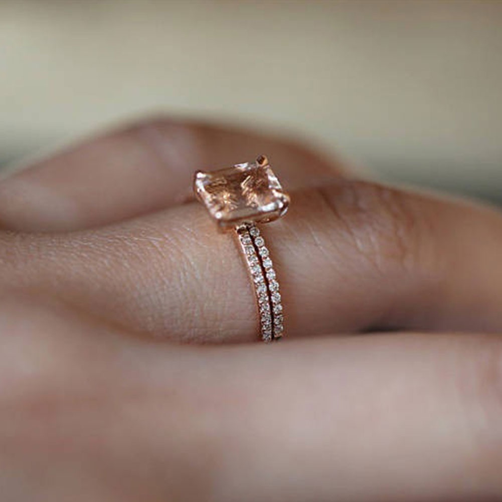 Hu Hu Hu Hu Hu Alat Bantu Pasang Kacamata♡ 2pcs Cincin Wanita Warna Rose Gold Untuk Hadiah Ulang Tahun