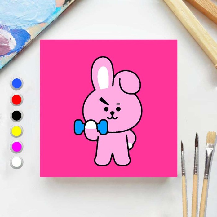 

Paint by number BTS BT21 20x20 Wooden Painting kit/Set Melukis anak - COOKY
