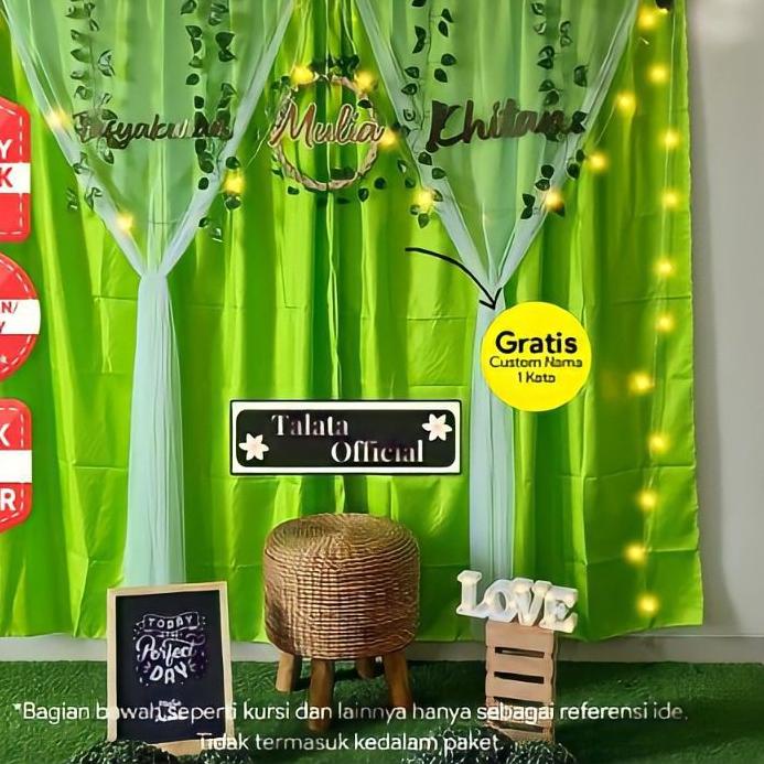 ♗ Dekor Dekorasi Backdrop PhotoBooth Kain Hiasan Lamaran Tunangan Akad Nikah Aqiqah Wedding Rustic W