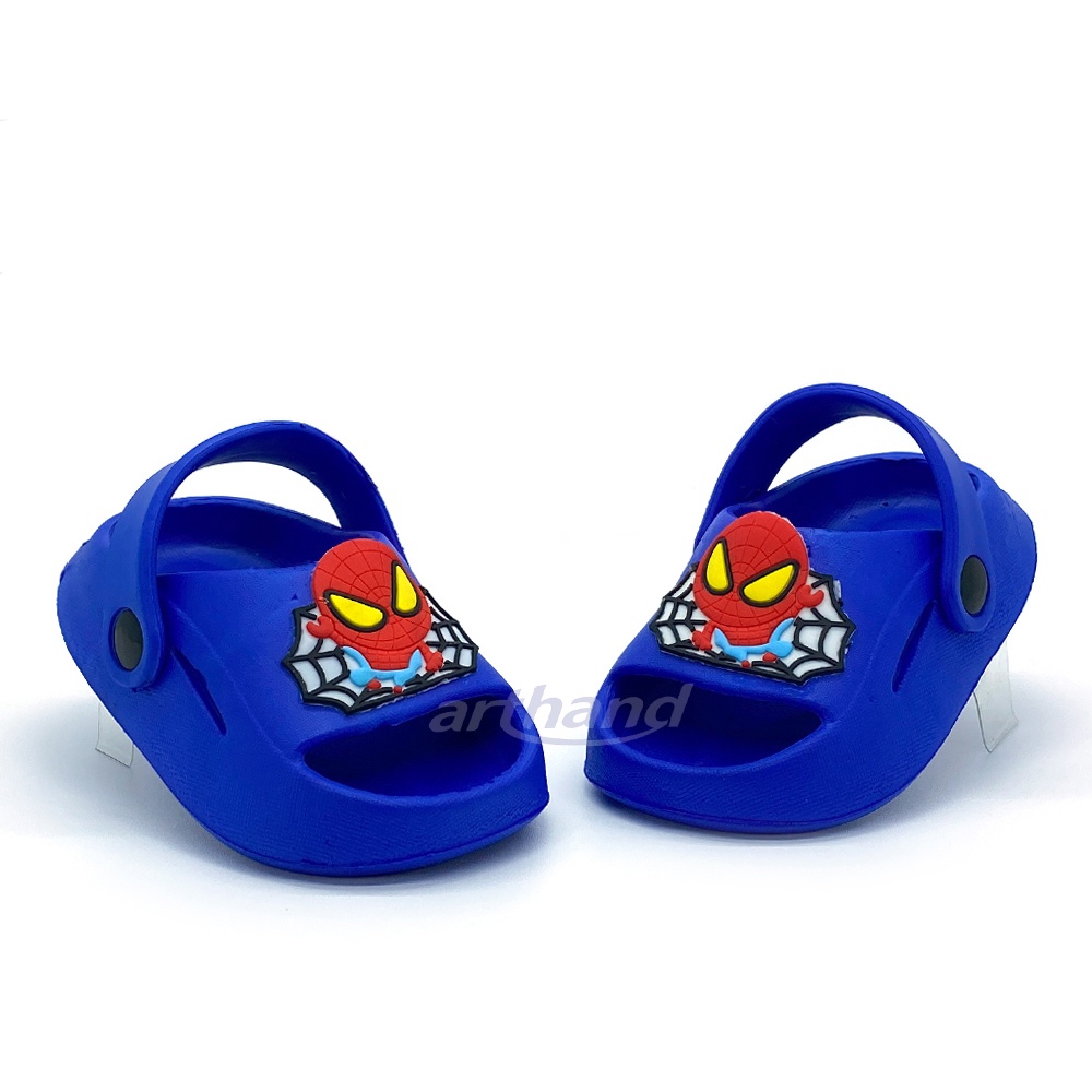 Arthand01 - Sandal Anak Laki-laki Selop Tali Belakang Model Karakter Spider Lucu NEW