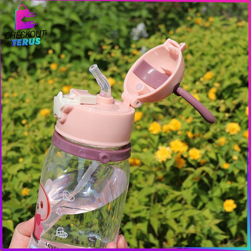 CT C302 Botol Air Minum Anak Sedotan 610ml Food Grade Botol Minum Model Tanduk Rusa Lucu Anak BPA FREE