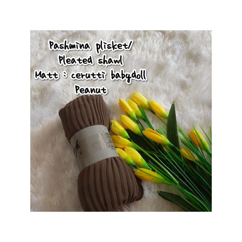 PASMINA PLISKET /FULL PLISKET TANPA GARIS TENGAH