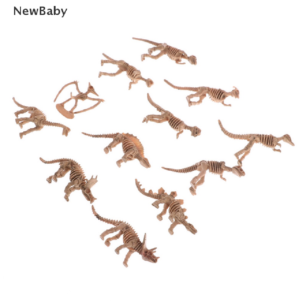 12pcs Mainan Fossil Dinosaurus Bahan Plastik Untuk Hadiah Anak