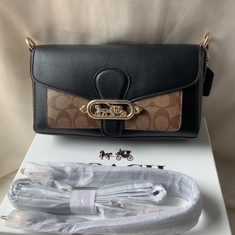 SMALL JADE SHOULDER BAG WITH SIGNATURE CANVAS DETAIL (COACH 90782)