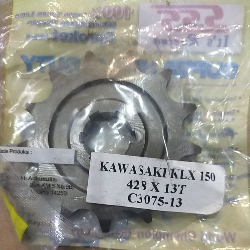 SSS GEAR GER DEPAN 428 520 JUPITER VIXION R15 MEGAPRO GL CB150R SUPRA SATRIA FU SMASH SHOGUN GIR FRONT SPROCKET-Sss 428x13 KLX.kaze