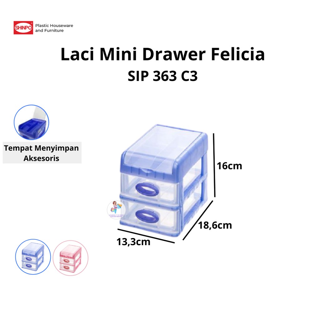 Shinpo Laci Plastik Mini Drawer Felicia Susun 2 363 C3