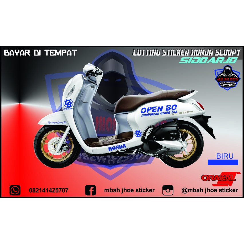 cutting sticker scoopy OPEN BO