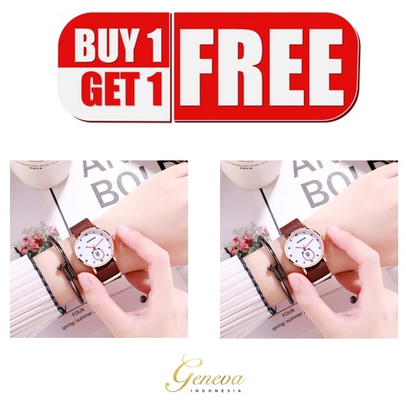 ✅COD Beli 1 GRATIS 1 - Jam Tangan Quartz Retro Simple Kanvas