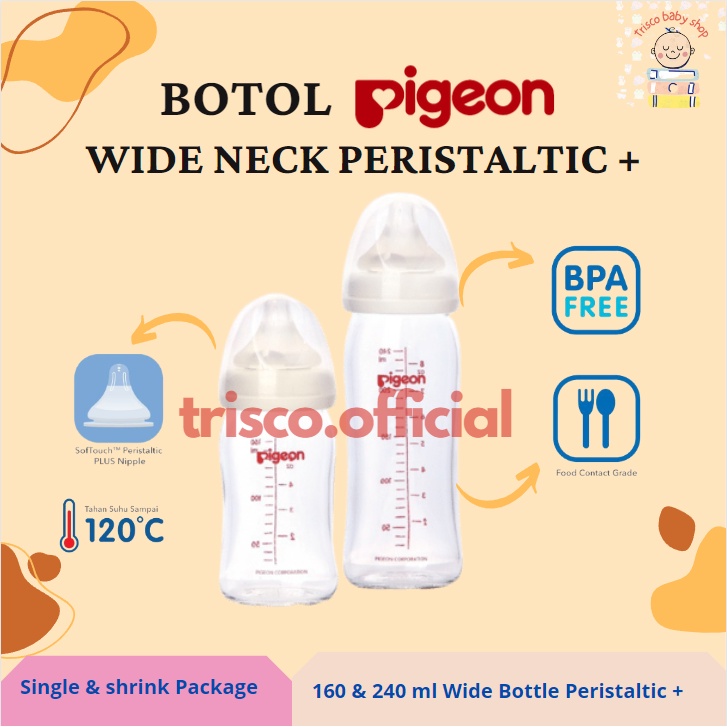 Pigeon  Botol Wide Neck Disney Soft Touch Peristaltic Plus 160ml dan 240ml Original