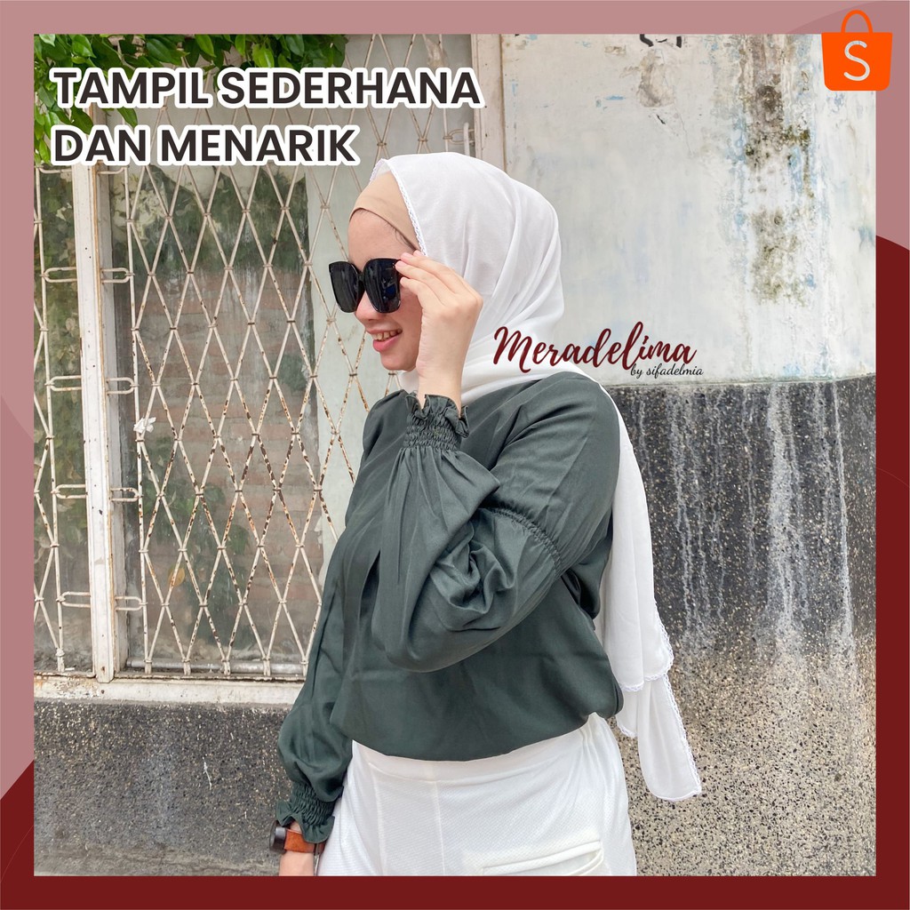 Atasan Wanita Qaireen Top / Fashion Muslim Berkualitas Termurah - By Meradelima