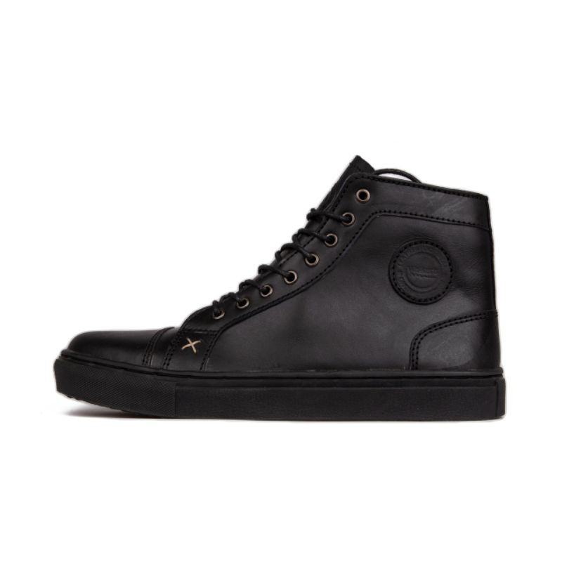 Sepatu boot cowok kulit asli Exodus Hitam