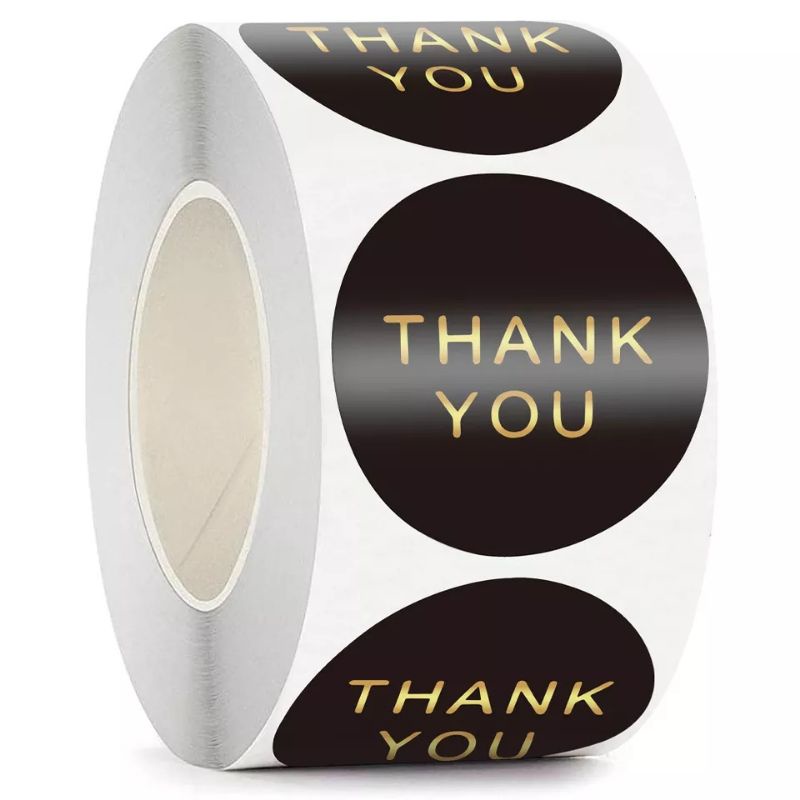 1 Roll (500pcs) Stiker Label 2.5cm stiker terimakasih Label Thank you for OLshop DIY