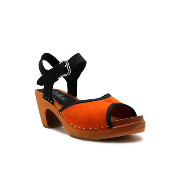 (CLOGS) Hillary (Non Insole) - Orange + Black Nb 7cm