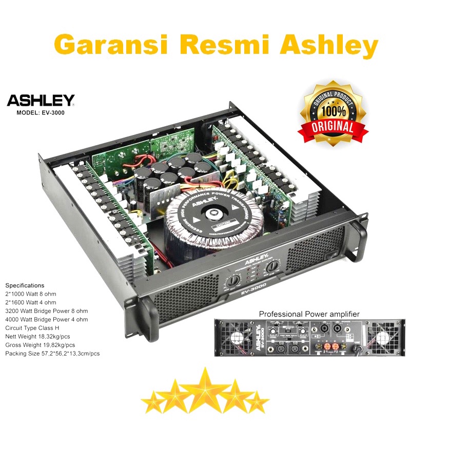 POWER AMPLIFIER ASHLEY EV 3000 / EV3000 ORIGINAL