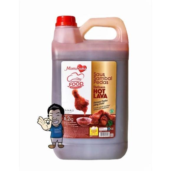 

MamaSuka Saus Sambal Pedas Delisaos Hot Lava Halal- Chili Sauce 6.2 Kg