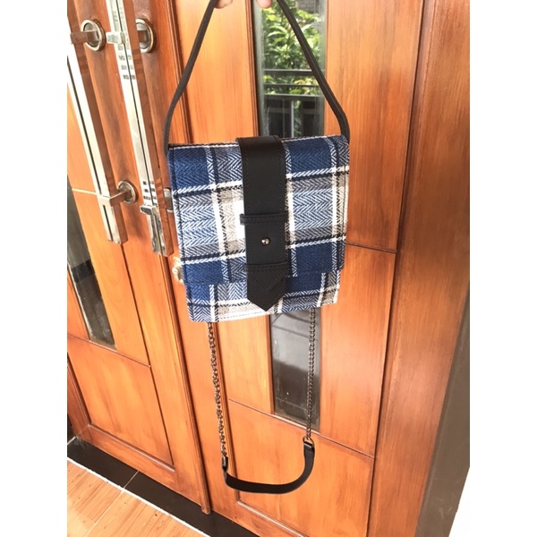 Tas import tartan blue