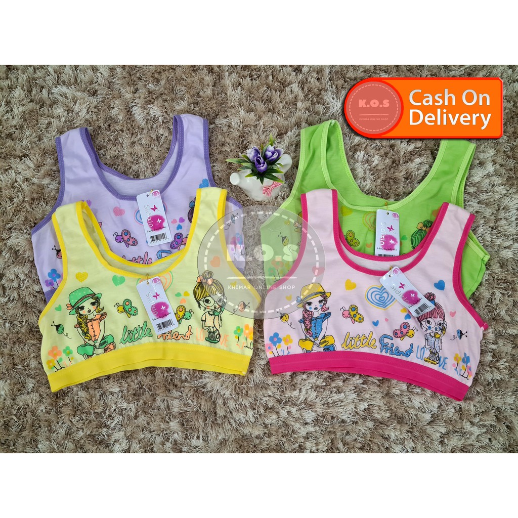 miniset anak katun tanpa busa warna cerah