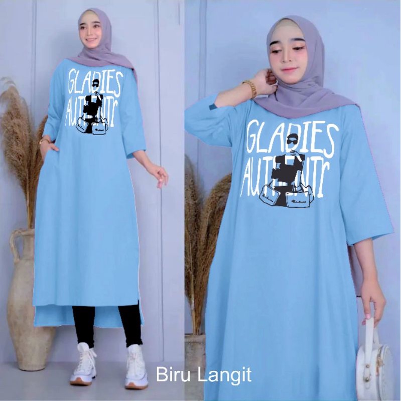 Gladies MIDI dress Matt combed 24s / tunik wanita muslimah terbaru 2022 / atasan wanita terbaru / tunik kekinian / baju muslim wanita terbaru 2022