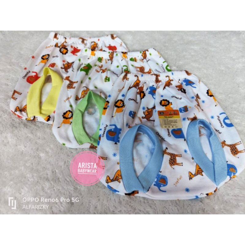 ARISTA BABY - (3PCS) celana pop bayi PUTIH MOTIF