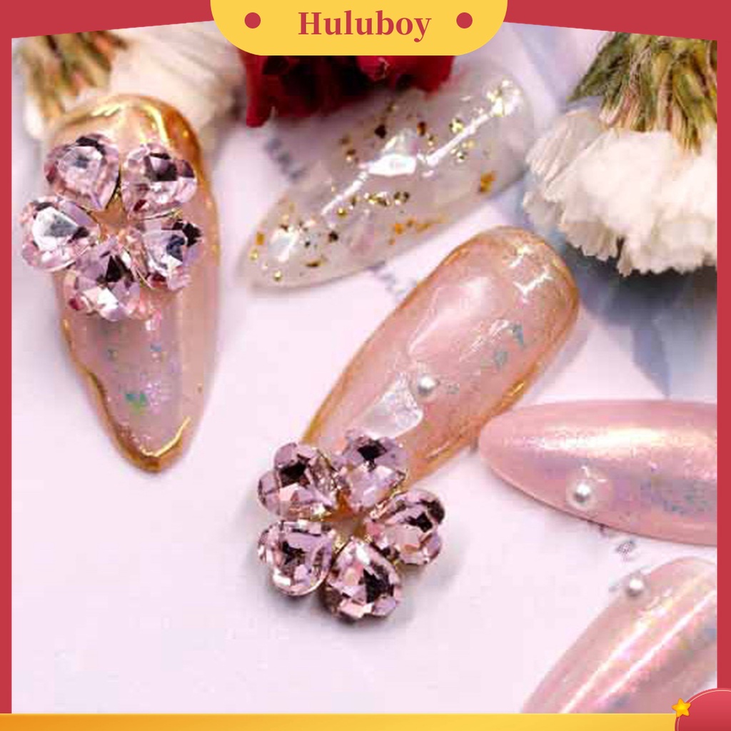 Huluboy Huluboy♡ Ornamen Bunga 3D Aksen Berlian Imitasi Untuk Dekorasi Nail Art