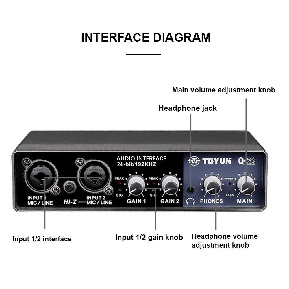 Teyun Microphone Hi-Fi Sound Card Amplifier USB Live Broadcast - Q-22