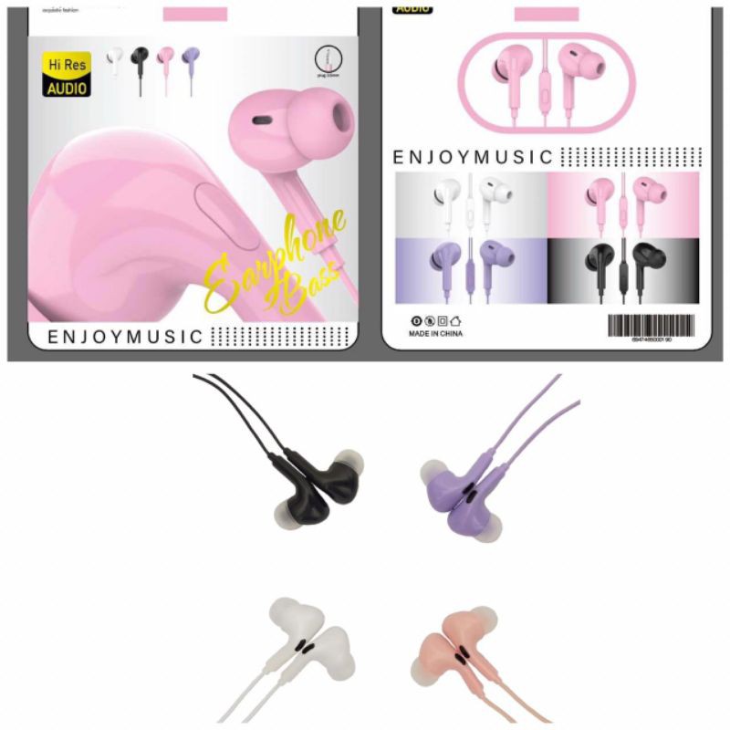 (P) Headset Handsfree Earphone Macaron Hi-Res OR88 Type F3