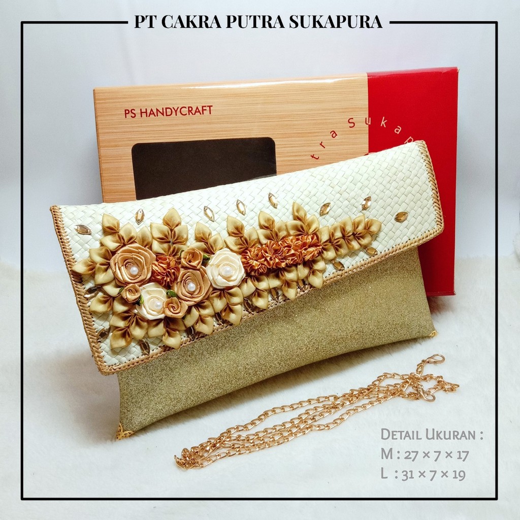 Putra Sukapura Clutch Pesta Tas Wanita Pita Gliter MRG