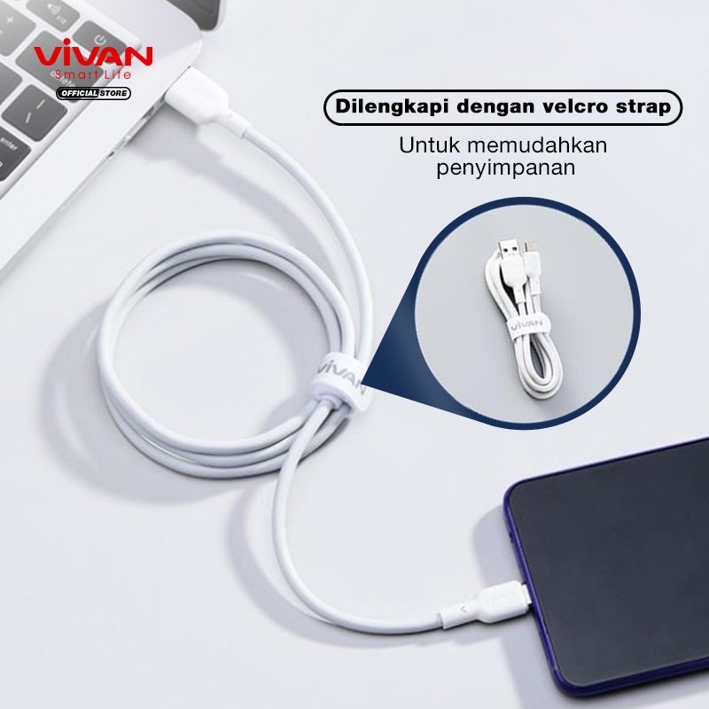 KABEL DATA VIVAN TYPE C VQC100 ORIGINAL 100CM FASTCHARGING