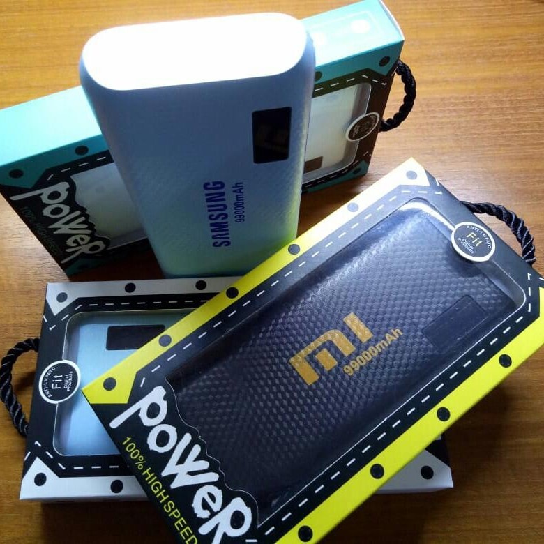 PROMO..Power Bank Samsung-Oppo-Vivo-Xiaomi 99000 mAh 2 USB LED Senter