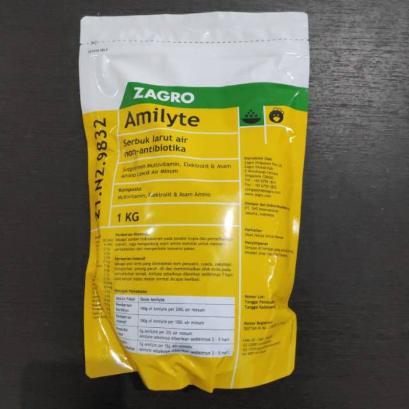 Amilyte 1 kg Zagro Vitamin Ayam Asam Amino Elektrolit